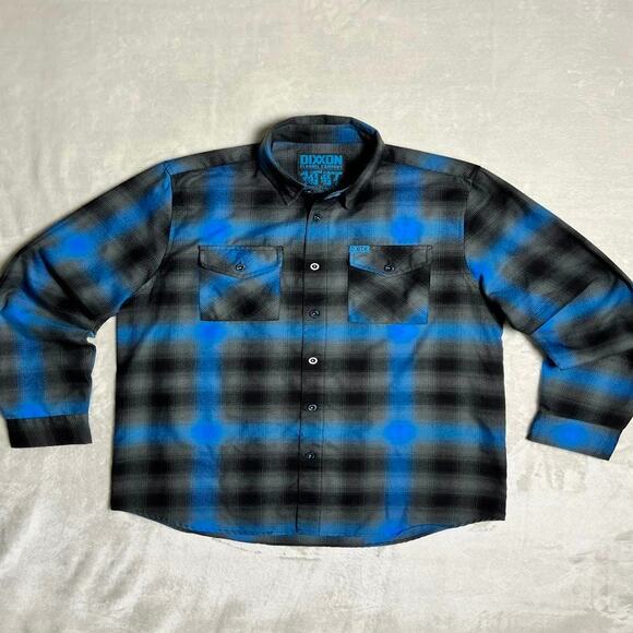Dixxon Flannel Company 10th St Men's L Blue Black Plaid Button Up Shirt Cottage - Picture 1 of 10